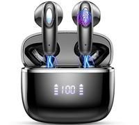 Wireless Earbuds, Bluetooth Headphones 5.3 Built in 4 ENC Mic, Hi-Fi Stereo Bass Wireless Earphones, 40H Bluetooth Earbud in-Ear Dual LED Display, USB-C, IP7 Waterproof Sports Ear Buds for Android iOS