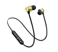 Wireless Earbuds & Bluetooth Headphones: Magnetic Neckband, In-Ear Bluetooth Earphones with Microphone, IPX6 Sweatproof, Deep Bass - Perfect for Calls, Music, Sports - Lightweight (GOLD)