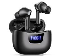 Wireless Earbuds Bluetooth V5.3 Headphones 50H Playback Deep Bass Stereo Ear Buds with LED Power Display Charging Case IPX7 Waterproof Earphones with Mic Headset for Laptop Pad Android/iOS Phones
