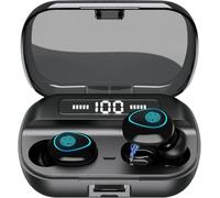 Wireless Earbuds Bluetooth Wireless Ear buds with HD Noise Cancelling Mic, HiFi Stereo Bass Sound Headphones with LED Charging Case, Touch Control Smallest In Ear Earphones for Sport/Work/Travel