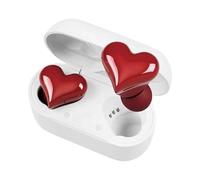 Wireless Earbuds - Heart Shaped Stereo Earbuds, Noise Cancelling Earbud, 8 Hours Playtime Waterproof with Noise Cancelling and LED Touch Control | Stylish Earphone for Women Girls Healthy