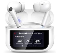 Wireless Earbuds Touchscreen Bluetooth 5.4 48H HiFi 5 EQ Modes ANC Ear buds | In Ear Headphones Noise Cancelling Earphones Earbuds Wireless IPX7 Waterproof Earphones for iPhone Android (White)