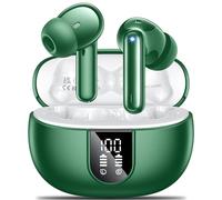 Wireless Earbuds,Wireless Earphones Bluetooth 5.3 in Ear with 4 Mic ENC Calls Noise Cancelling Wireless Headphones Mini LED Display HiFi Stereo 42H Playtime Bluetooth Earbuds IP6 Waterproof Green