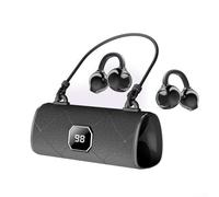 Wireless Earbuds With Adjustable Clip-On Structure LED Battery Display And 50 Hour Playtime IPX5 Waterproof Rating For Active Users(Black)