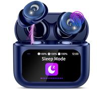 Wireless Earbuds with Smart Touch Screen, 2026 Mini Sleep Earbuds Bluetooth 5.4 Headphone In Ear with Noise Cancelling Mic, 48H Playtime Hi-Fi Stereo Sound, 5 EQ Modes/IP7 Waterproof Ear Buds Blue