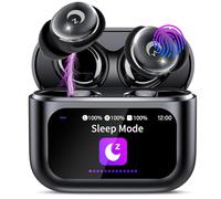 Wireless Earbuds with Smart Touch Screen, 2026 Mini Sleep Earbuds Bluetooth 5.4 Headphone In Ear with Noise Cancelling Mic, 48H Playtime Hi-Fi Stereo Sound, 5 EQ Modes/IP7 Waterproof Ear Buds Black
