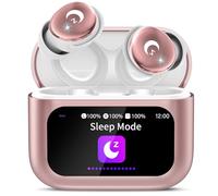 Wireless Earbuds with Smart Touch Screen, 2026 Mini Sleep Earbuds Bluetooth 5.4 Headphone In Ear with Noise Cancelling Mic, 48Hrs Playtime Hi-Fi Stereo Sound, 5 EQ Modes/IP7 Waterproof Ear Buds Rose