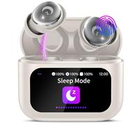 Wireless Earbuds with Smart Touch Screen, 2026 Mini Sleep Earbuds Bluetooth 5.4 Headphone In Ear with Noise Cancelling Mic, 48Hrs Playtime Hi-Fi Stereo Sound, 5 EQ Modes/IP7 Waterproof Ear Buds Beige