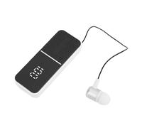 Wireless Earpiece Noise Cancelling Headset Digital Display Earphone for Face to Face Conversation Long Lasting Silver (White)