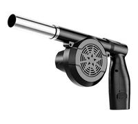 Wireless Electric Bellows with 12V Battery, 5200 RPM Portable Fire Blower for BBQ Grilling, Outdoor BBQ Camping Fire Fan with Stepless Speed and Extendable Nozzle for Fireplace Wood Stove, Black
