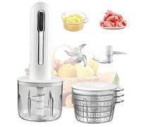 Wireless Electric Garlic Mincer & Portable Food Processor - Mini Garlic Chopper with USB Charging for Grinding Spices, Vegetables & Meat - Modern & Efficient (White)