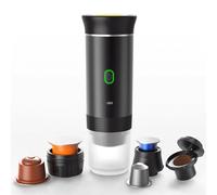 Wireless Electric Portable Espresso Coffee Machine for Car & Home Camping Coffee Maker 3-in-1 Capsule Powder Travel Coffee Maker (black)