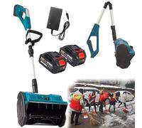 Wireless Electric Snow Shovel - Manual Push Sweeper with 32 cm Width Blade, Retractable Handle for Efficient Driveway and Road Clearing