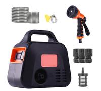 Wireless Electric Water Pump Kit,Cordless Transfer Pump,Portable Self-Priming Pump with 21V 4000mAh Battery,10M Hose,3M Inlet Pipe & 7-Spray Nozzle for Watering,Car Washing,Lrrigation