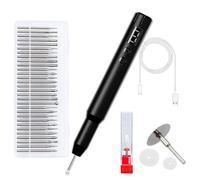 Wireless Engraving Pen Kit for Jewelry, Wood, Metal, Glass & Plastic - Cordless DIY Engraver with 30 Bits & Polishing Function, Portable Tool for Artists, Craftsmen, (Black - Upgraded Version)