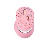 Wireless Ergonomic Mouse with Star Sky RGB LED Light,Bluetooth Tri-Mode Rechargeable Silent Portable Optical Ergo Mice,for PC Laptop Tablet MacBook Computer, Kids Adults Girls Women Gift-Pink