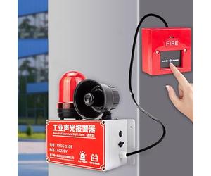 Wireless Fire Alarm with Sound & Light, 25-100M Range, 120dB Siren, Works During Power Outage, Easy Installation with 3 Linkage Buttons