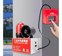 Wireless Fire Sound Light Alarm With 3 Linkage Buttons, 25-100M Signal Transmission Distance, Power Outage Available, 120dB Siren