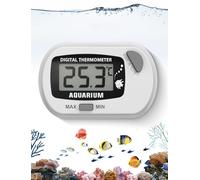 Wireless Fish Tank Thermometer, Aquarium Thermometer, Digital LCD Water Temperature Monitor for Monitoring Fish Tank Aquarium Marine Reptile Terrarium Water Temperature Test (white)