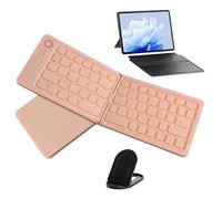 Wireless Foldable Keyboard - Ultra Slim Keypad, Bluetoth Portable Device, Compact Folding Accessory | Rechargeable Lightweight Keyboard Case, Compatible with Smartphone Tablet Laptop