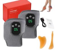 Wireless Foot Massager with Heat, Triple Technology Heated Ankle Wrap, 3 Modes & 5 Heat Levels, Portable Rechargeable Foot Massager for Deep Comfort, All-Size Design(2pcs)