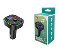 Wireless for fm Transmitter for Car 5.3 Adapter Dual USB Charger MP3 Player Noise Cancelling HiFi Sound Blue Light 3.14 Inch