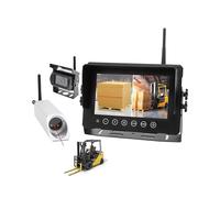 Wireless Forklift Camera System Magnetic Battery Laser Guide 7" Monitor Split Screen Kit Rear View Cam for Warehouse Lift Truck
