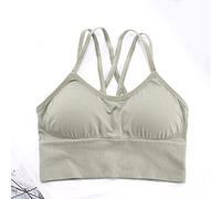 Wireless Full Coverage Wave Edge Non Wired T Shirt Bra Womens Sport Bralettes Workout Tank Yoga Crop Top Built in Bras Fitness Camisole Shirts Vest U Neck Everyday Bra Thin (Mint Green, One Size)
