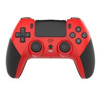 Wireless Game Controller for PS4/PC/Android/iOS, Bluetooth Gamepad with Turbo, Dual Vibration, 6-Axis Motion, Macro Programming, Long Battery Life, Compatible with PS4 Games on PS5 (Red)