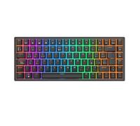 Wireless Gamer Keyboard Tri Mode BT5.0 2.4G USB C 75 Percent RGB Mechanical Compatible With RK84 RK Brazilian Spanish(Spanish Black)