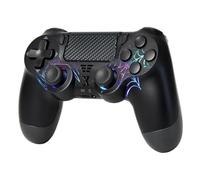 Wireless Gaming Controller Compatible with PS4 Console, PS4 Pro, PS4 Slim & PC, RGB Hall Effect Joystick, Dual Vibration, Type-C Charging (Spider Black)