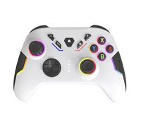 Wireless Gaming Controller for Switch and PC, RGB Lighting, 6-Axis Gyroscope, Programmable Macro (White)