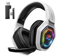Wireless Gaming Headset for PC, Ps5, Ps4-2.4GHz Lossless Audio USB & Type-C Ultra Stable Gaming Headphones with 40Hr Battery Gamer Headset, Flip