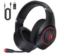 Wireless Gaming Headset for PS5/PC/MAC, 2.4GHz Gaming Headphones Bluetooth With Detachable Noise Cancelling Miccrophone, Wireless Headphones With 3D Surround, 3.5mm Wired Jack for Xbox One Series