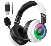 Wireless Gaming Headset for Ps5 Ps4 - 2.4GHz, 7.1 Surround Sound, Noise Cancelling Mic, RGB Lights, 40H+ Battery, Lossless Audio, Comfy Over Ear Headphones for PC, Switch, Xbox, Laptop, Mac, Mobile