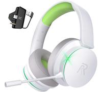Wireless Gaming Headset for Xbox Series X|S, Xbox One, PS5, PS4, Noise Cancelling Bluetooth 5.3 Wireless Gaming Headphone, PC Headset with Microphone, 3D Surround Sound, 45H Battery, White Green Color