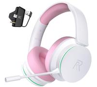 Wireless Gaming Headset for Xbox Series X|S, Xbox One, PS5, PS4, Noise Cancelling Bluetooth 5.3 Wireless Gaming Headphone, PC Headset with Microphone, 3D Surround Sound, 45H Battery, Pink White Color