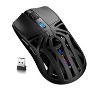 Wireless Gaming Mouse, 10000 DPI, Tri-Mode 2.4GHz/Bluetooth/Wired Mouse, 6 Buttons, Digital Display, Silent Mice, Rechargeable, Customizable Macro and RGB Backlight for PC/Mac/Laptop (Black)