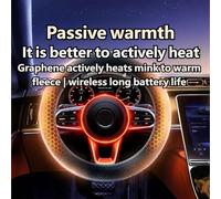 Wireless Graphene Heated Steering Wheel Cover - Fast Heating, Tangle-Free Design, USB Rechargeable Car Steering Wheel Warmer for All Vehicles (A)