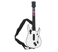 Wireless Guitar for Guitar Hero and Rock Band Games, 5 Button Wireless 2.4G Port PC Guitar Game Controller Accessories, Daily Gift Metal Game Guitar Compatible with PC and for PS3 (White)