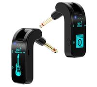 Wireless Guitar System, 2.4 GHz 8 Channels Rechargeable Audio Wireless Guitar Transmitter Receiver for Electric Guitar Bass Electric Wind Instruments,48K/16bit Real-time Transmissio