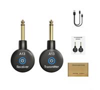 Wireless Guitar System 2.4GHz Digital Transmitter Receiver Low Latency <4ms for Electric Bass Acoustic Guitars Stage Performance Black