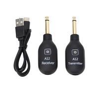 Wireless Guitar System, 2.4GHz Wireless Transmitter and Receiver, 30m Distance with Clear Sound and Low Latency, 6.35mm Plug for Bass Violin Keyboard, Includes USB Cable and User M