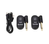 Wireless Guitar System A14, 2.4GHz USB Electric Transceiver Receiver with 6.35mm Jack, 100ft Range for Guitar Bass Violin, Rechargeable Low Latency Audio System