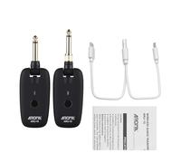 Wireless Guitar System Portable UHF Guitar Transmitter Set Long-lasting Battery Real-time Transmission for Electric Guitar Bass Wind Instruments (EU Version)