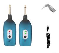 Wireless Guitar Transmitter and Receiver System, Portable ABS Audio Pickup for Electric Guitar and Bass, Clear Sound with Low Latency, Compact Blue Set for Live Performance