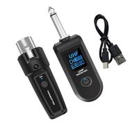 Wireless Guitar XLR Transmitter Receiver 20CH Channels Built-in Dual Antenna Reception 30-50M Range for Mic Audio Mixer