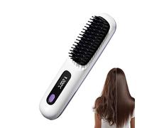 Wireless Hair Straightener - Portable Rechargeable Heating Styling Comb with Negative Ion Technology for Short Hair | 3 Temperature Settings, Anti-burn Design for Travel, Use