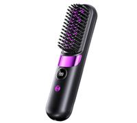 Wireless Hair Straightening Brush, ABS Rechargeable Hot Comb, 20.5x4.5cm, 35W, 4 Temperature Settings, USB Charging, Auto Shutdown, Portable | Travel Apartment College Dorm Vac