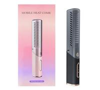 Wireless Hair Straightening Brush - Portable Styling Comb, USB Rechargeable Thermal Tool | Compact Sliding Plate, Anti-Scald Shaping Plate, Mini Disposit